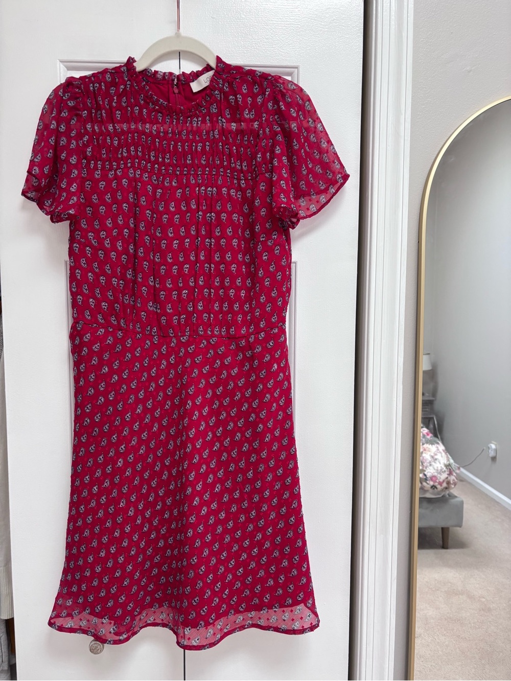 Women's Short Sleeve Printed Midi Dress